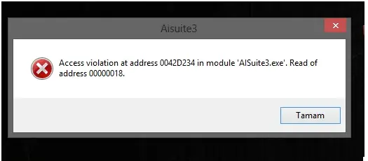 ai suite 3 error access violation